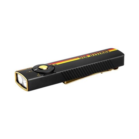 Linterna EDC plana Olight Arkfeld Pro con luz LED, UV y láser