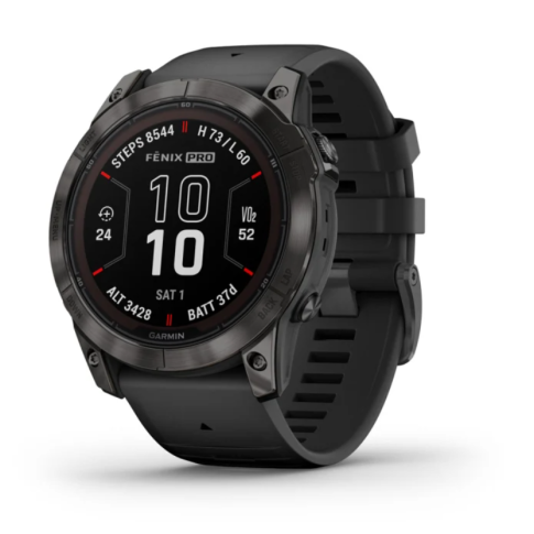 Garmin Fenix 7X Pro Saphiro Solar Titanium Gris Carbon con Correa