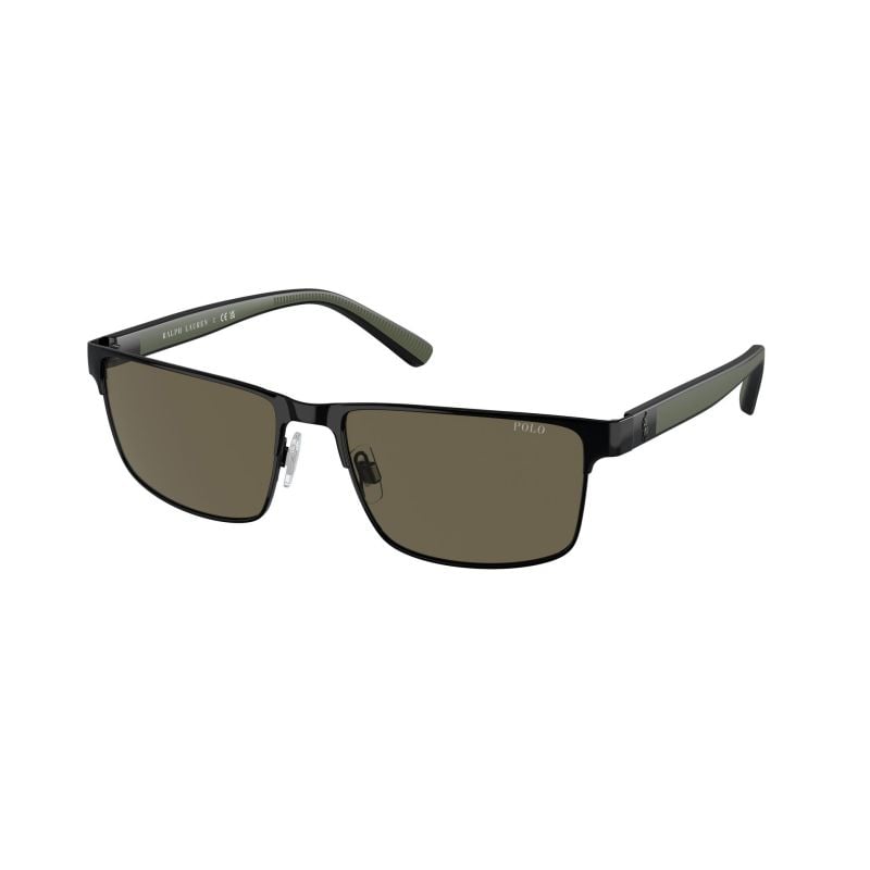 Polo Ralph Lauren Shiny Black+Dark Green Rubber Brown (57) 0PH3155
