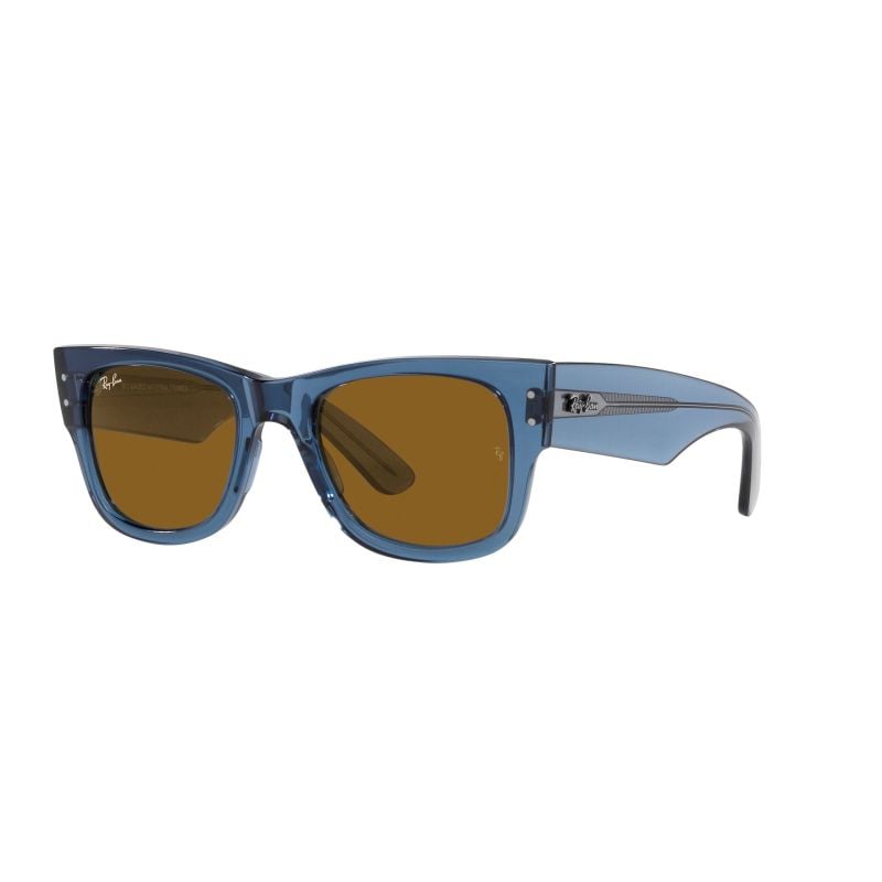 Ray Ban Mega Wayfarer 0RB0840S Transparent Blu Brillante Brown