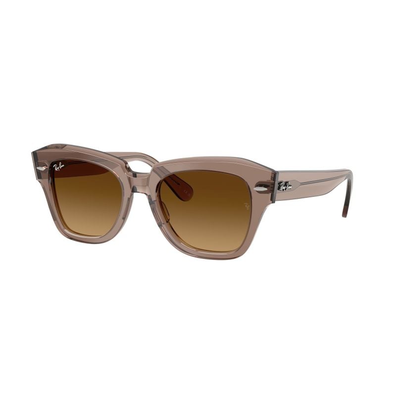 Ray-Ban State Street Transparent Light Brown Gradient Brown (49) 0RB2186