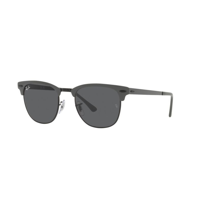 Lentes de Sol Ray Ban Clubmaster Metal Grey On Black Dark Grey
