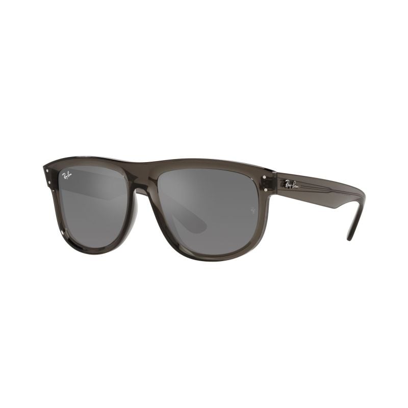 Ray-Ban Boyfriend Reverse Gris Oscuro Transparente Pulido Lente Plata