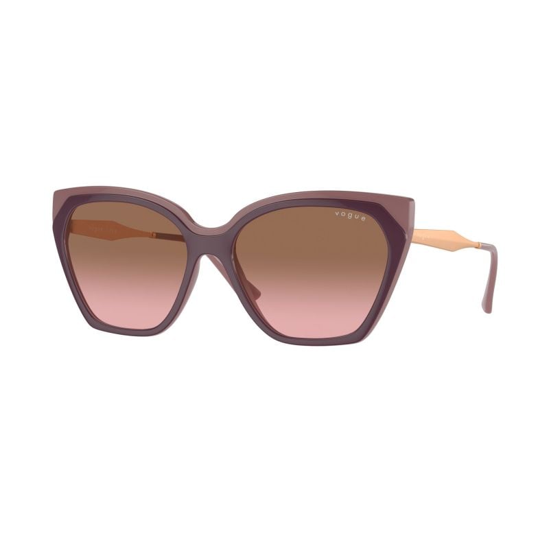 Vogue Eyewear Top Red Purple/Full Old Pink Rose Gold Pink Gradient Brown - 57
