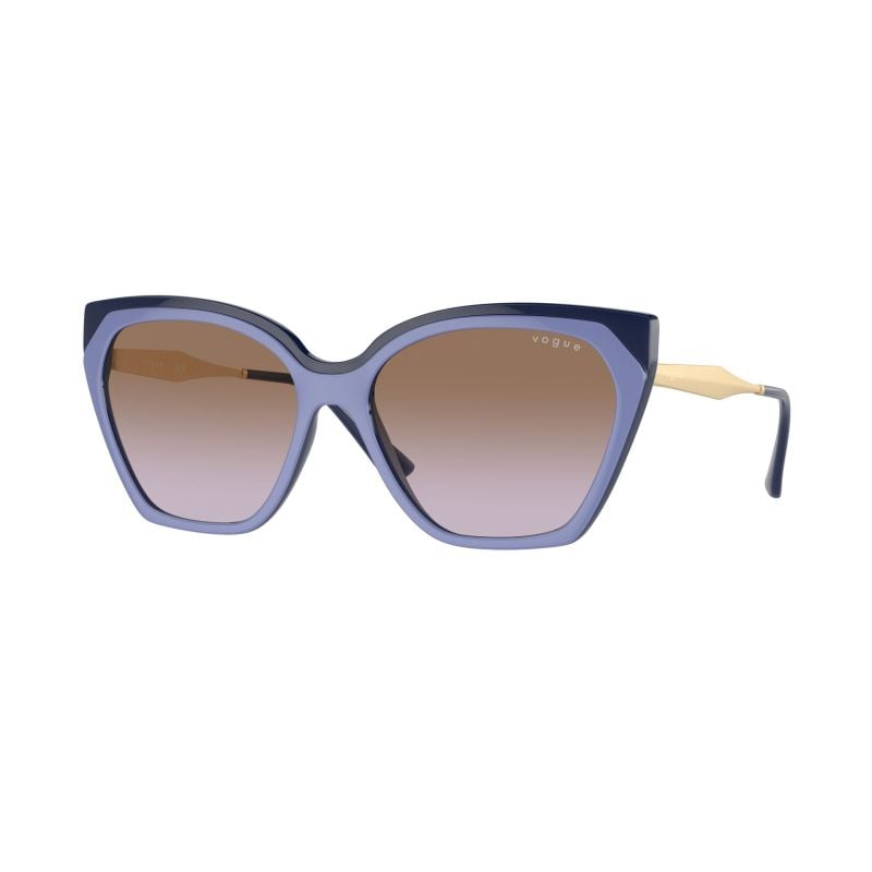 Vogue Eyewear Top Wisteria/Full Blue Pale Gold Violet Gradient Brown - 57