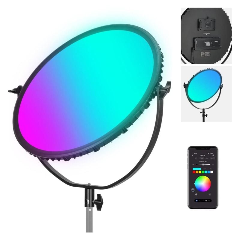 Panel de luz led redonda Neewer gr18c de 18"