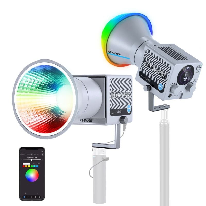 Luz de video led rgb portátil de 60 W Neewer hs60c