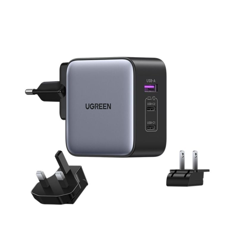 Cargador de viaje UGREEN Nexode 65W con enchufes internacionales