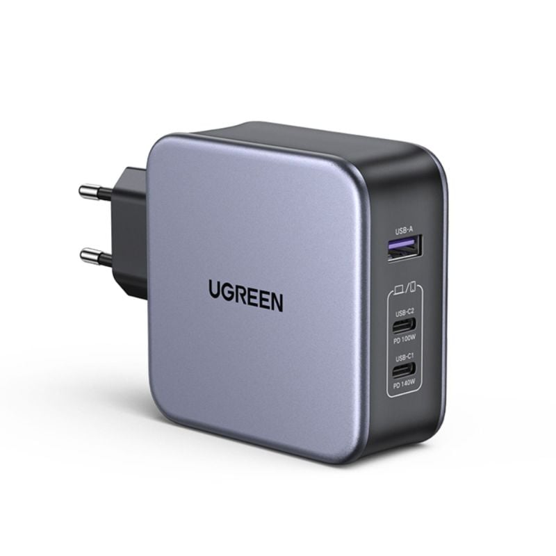 Cargador Rápido 140W UGREEN 3 Puertos con Tecnología GaN