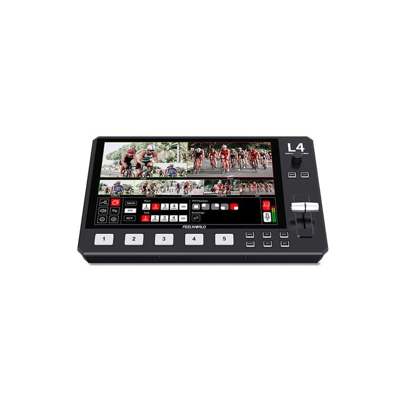 Conmutador de Transmisión en vivo HDMI FeelWorld L4 con Monitor LCD de 10,1