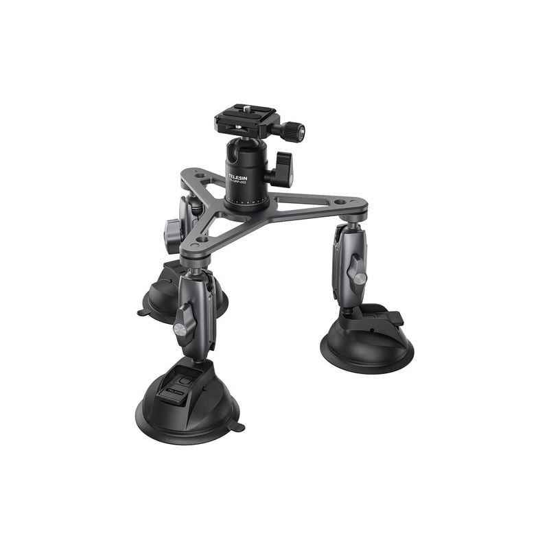 Soporte de Triple Ventosa Telesin Cabezal de Bola y Rotación 360°