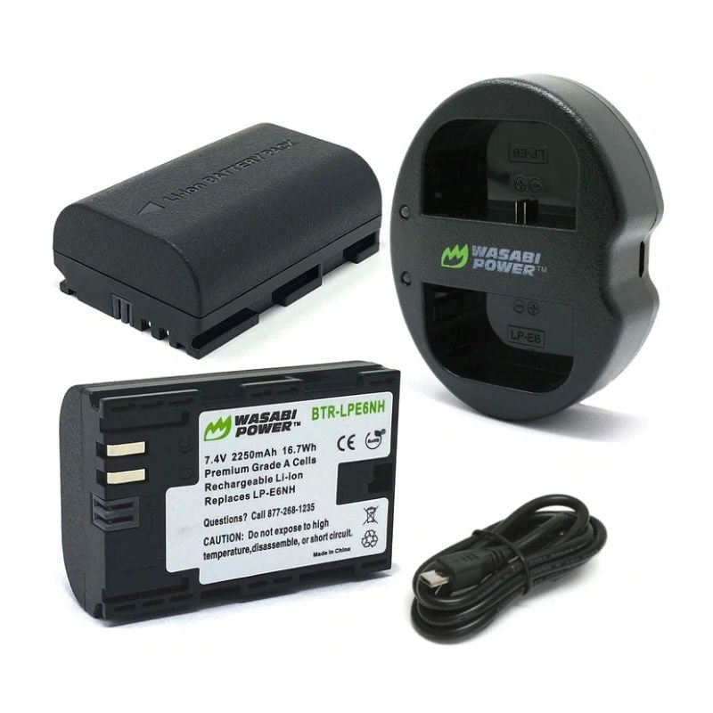 2 Baterías y Cargador Wasabi Power Canon LP-E6NH