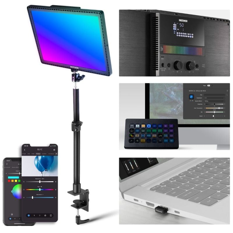 Luz LED RGB de transmisión Neewer GL1C
