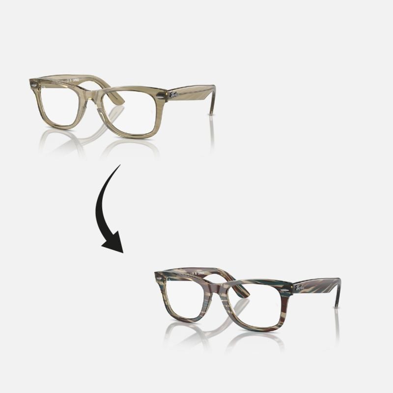 Lentes Opticos Ray-Ban Wayfarer Ease Photo Striped Grey (50) 0RX4340V