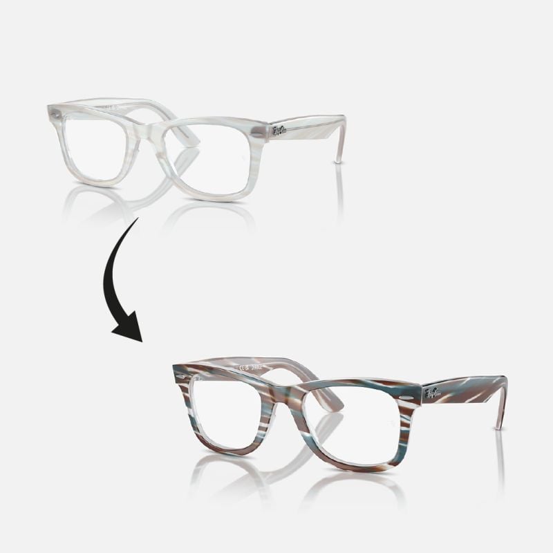 Lentes Opticos Ray-Ban Wayfarer Ease Photo Striped Light Blue (50) 0RX4340V