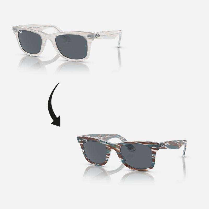 Ray-Ban Wayfarer Photo Striped Light Blue Blue (50) 0RB2140