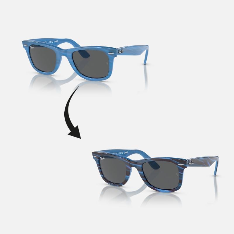 Ray-Ban Wayfarer Photo Striped Blue Dark Grey (50) 0RB2140