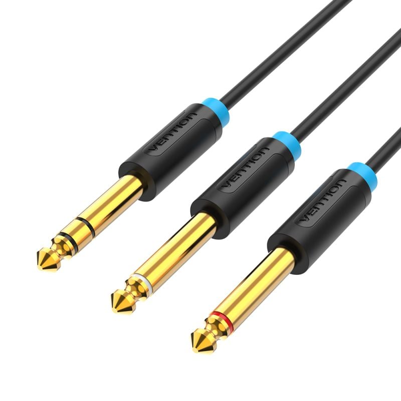 Cable Stereo P10 macho a doble P10 Mono DJ - Vention