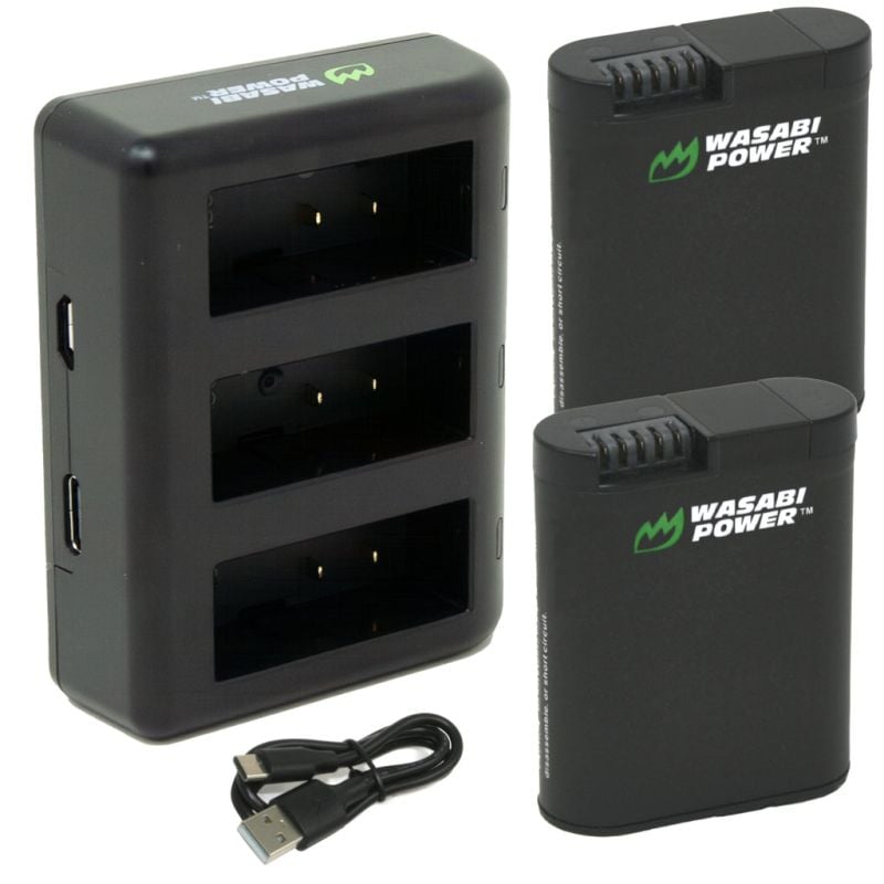 Pack de 2 Bateria Wasabi Power para GoPro HERO13 y Cargador Triple