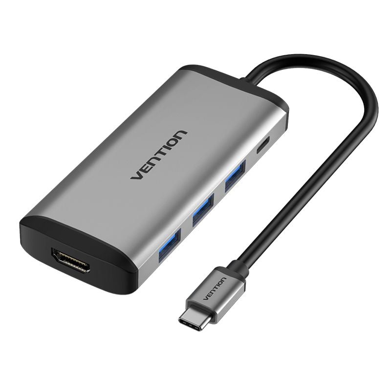 Hub 5 en 1 Type-C HDMI 4K/ USB3.0/ PD 0.15m - Vention