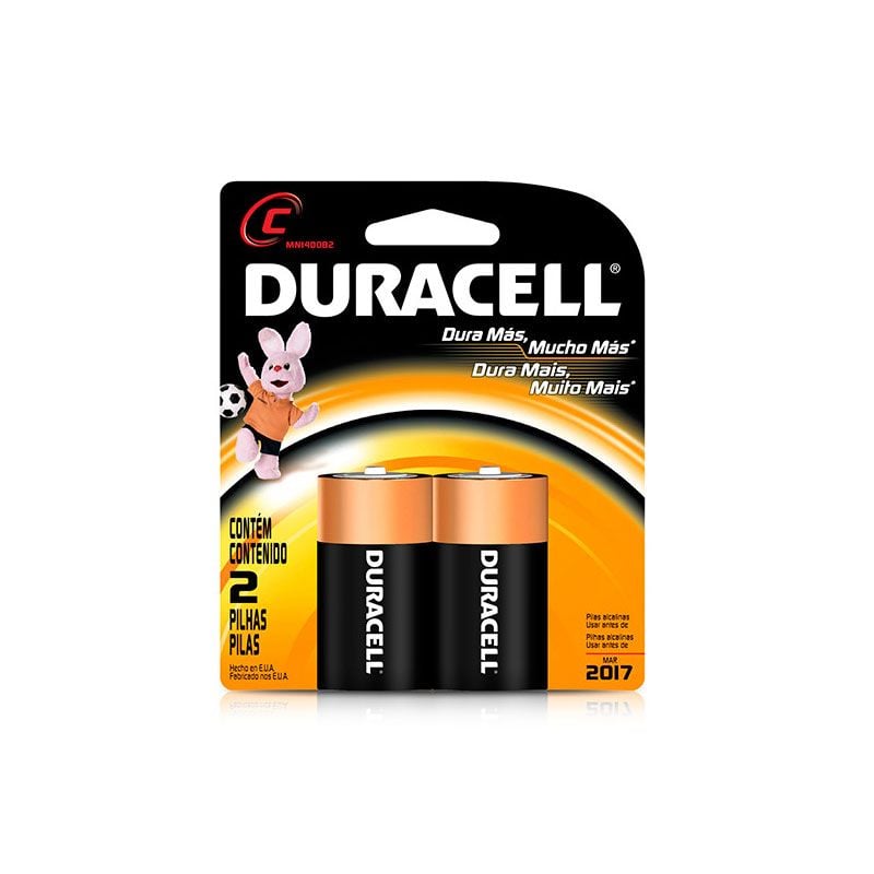 Pack de 2 pilas Medianas C - Duracell