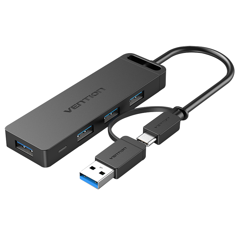 Hub de 4 Puertos 2 en 1 - USB-C 3.0 con Poder - Vention
