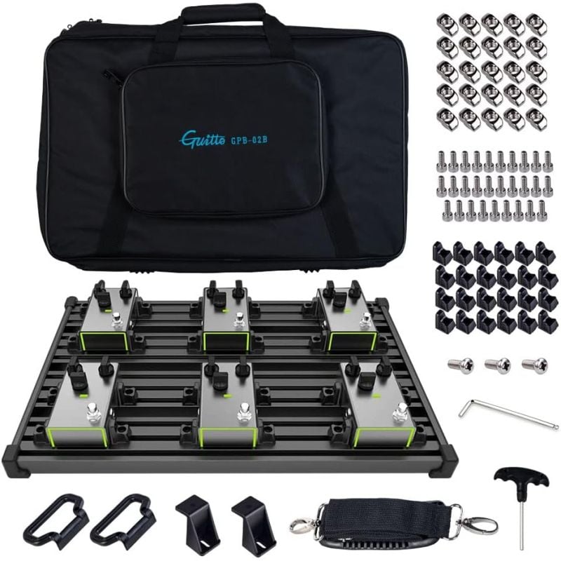 Pedalboard Mediano para Guitarra con Sistema de Clipe  Guitto GPB02