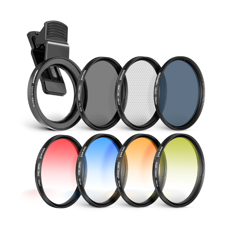 Kit Filtros Clip On para Celular y Cámara 58 mm Neewer