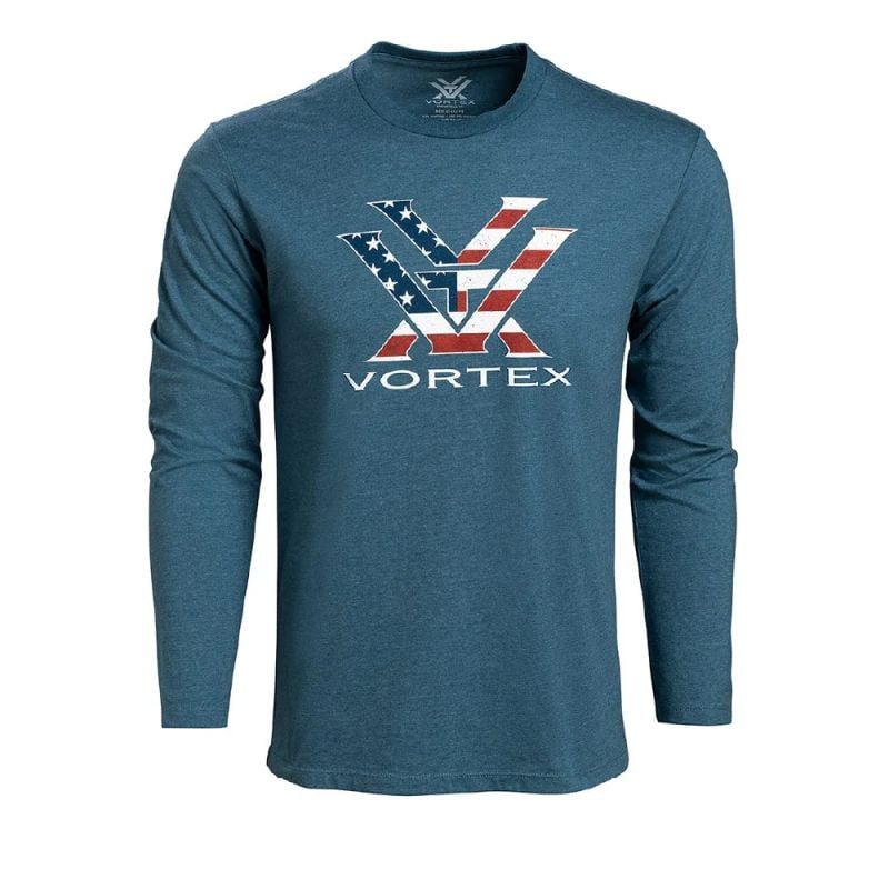 Polera Manga Larga Vortex Optics Stars and Stripes Azul 