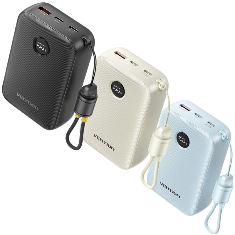 Power Bank Vention 20000 mAh, 22,5W USB-A y USB-C 