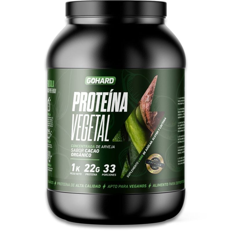 Proteína GoHard Vegetal Concentrada de Arveja Sabor Cacao Orgánico