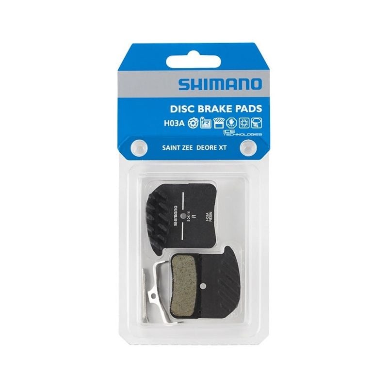 Pastilla Shimano  Freno Resina W/ Fin (H03A-RF), Pad Spring, W/Split Pin 1 Par, Ind.Pack