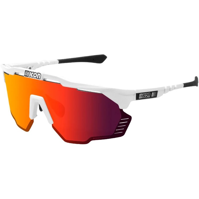Lentes Scicon Sports Aeroshade Kunken Blancos Rojo espejado + Mica transparente