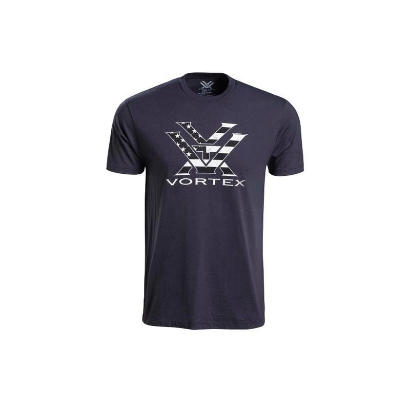 Polera Vortex® Stars and Stripes Manga Corta Black and White