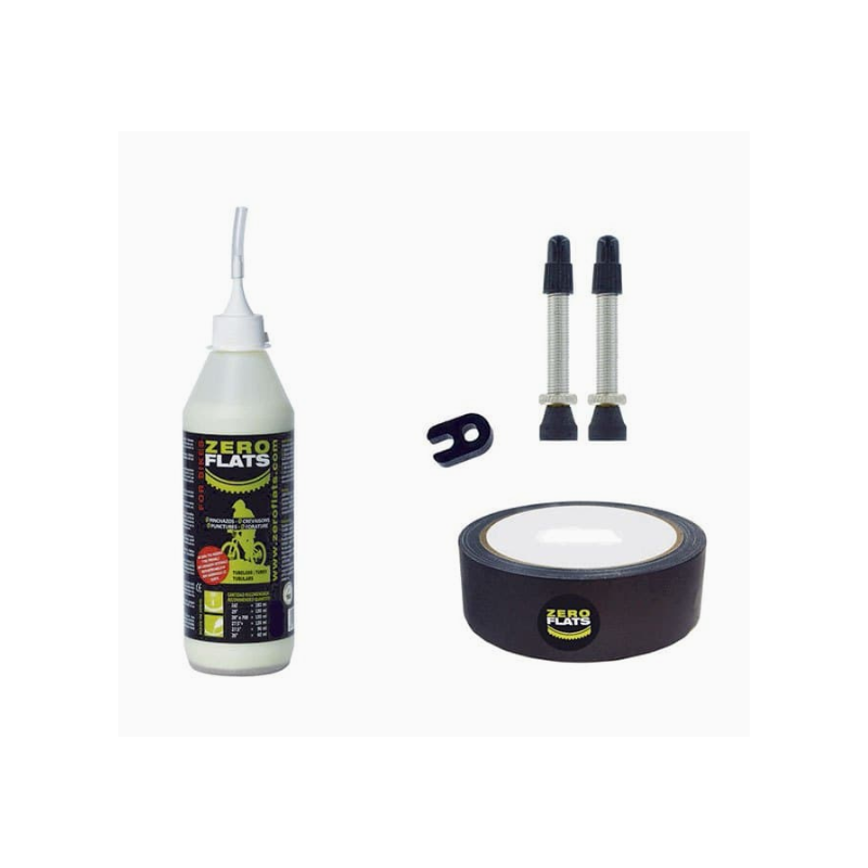 Kit de conversión de neumáticos Set 29 Tubeless Blanco, Negro 31mm Zero flats 
