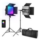 Set de focos LED RGB con app RGB1200 de 60 W - Neewer