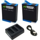  Kit de Cargador + 2 Baterías para Gopro  Hero 12/11/10/9 Black Wasabi  Power