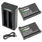 Pack de 2 Bateria para Insta360 X4 Wasabi Power y Cargador Duo