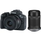 Camara Canon EOS R50 con lente de 18-45 mm y 55-210 mm
