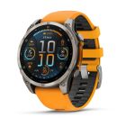 Garmin Fenix 8 Amoled Sapphire 47mm-Titanium with Spark Orange/Graphite silicone band