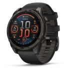 Garmin Fenix 8 Solar Sapphire 47mm-Carbon gray DLC Titanium with black/pebble gray silicone Band
