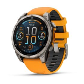 Garmin Fenix 8 Amoled Sapphire 47mm-Titanium with Spark Orange/Graphite silicone band