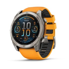 Garmin Fenix 8 Amoled Sapphire 51mm-Titanium with spark Orange/Graphite silicone band