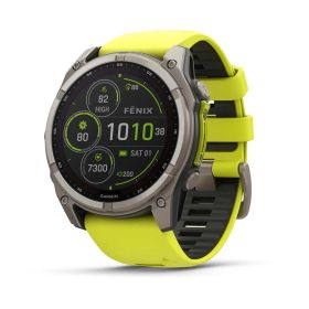 Garmin Fenix 8 Solar Sapphire 51mm-Titanium with amp Yellow/Graphite silicone band