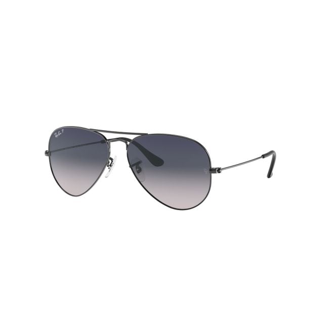 Ray-Ban Aviator Large Metal Gunmetal Blue Gradient Grey Polar (62) 0RB3025