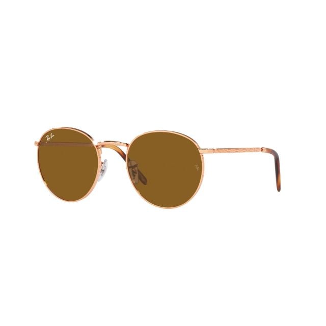 Ray Ban New round Rose gold brown
