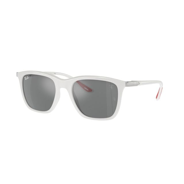 Ray-Ban White Grey Mirror Silver (54) 0RB4433M