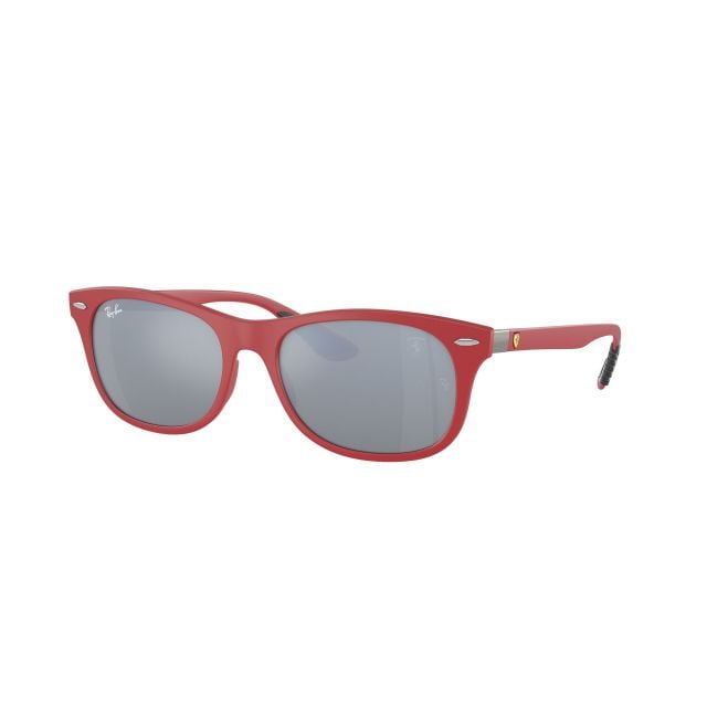 Ray-Ban Matte Red Green Mirror Silver (55) 0RB4607M