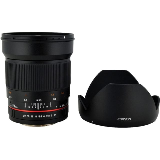 Lente Gran Angular Rokinon 24mm f / 1.4 ED AS UMC para Nikon 
