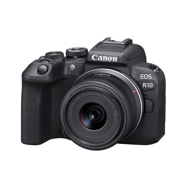 Cámara  Canon EOS R10 con lente de 18-45 mm